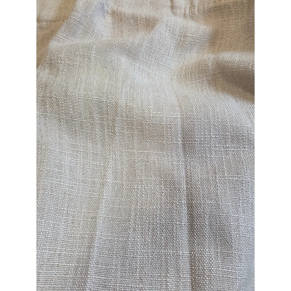 MIULEE Beige Linen Blend Curtain Panel 40x96 With Hooks 1 Panel New